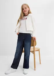 Wide-Leg Thermojeans mit Jerseyfutter Mid Waist, bonprix