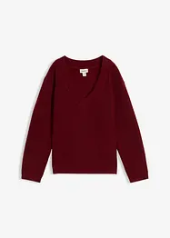 Pull en maille avec col V, bonprix