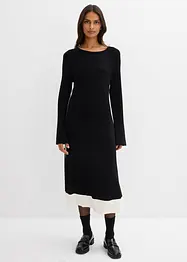 Strickkleid aus Viskose-Mix mit Kontrastdetails, bonprix