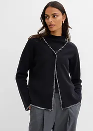 Strickjacke aus Wollmix mit Kontrastdetails, bonprix