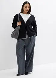 Strickjacke aus Wollmix mit Kontrastdetails, bonprix