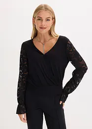 Langarmshirt mit Spitze, bonprix