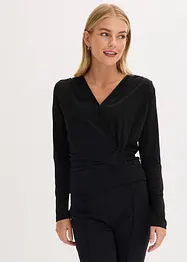 Langarmshirt mit tiefem Ausschnitt, bonprix