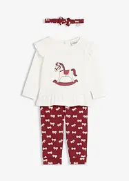 Set aus Longshirt, Leggings und Stirnband aus reiner Bio-Baumwolle (3-tlg.Set), bonprix