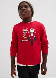 Sweatshirt mit Weihnachtsmotiv aus reiner Bio-Baumwolle, bonprix