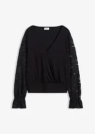 Langarmshirt mit Spitze, bonprix