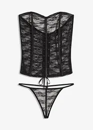 Guêpière et string en dentelle (ens. 2 pces), bonprix