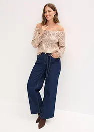 Carmenshirt, Oversized mit Pailletten, bonprix