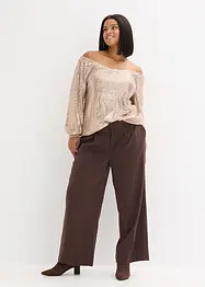Carmenshirt, Oversized mit Pailletten, bonprix