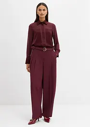 Hemdbluse mit Satineinsatz, bonprix