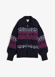 Gilet en maille oversize à motif norvégien, bonprix