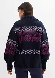 Gilet en maille oversize à motif norvégien, bonprix