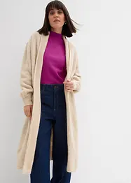 Langer Strickmantel in Hairy Optik, bonprix