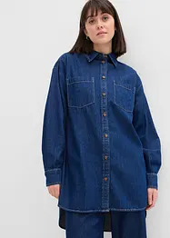 Jeansbluse aus schwerem Denim, reine Baumwolle, Oversized, bonprix