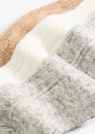 Lot de 3 paires de chaussettes à motif torsadé, bonprix