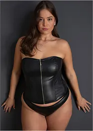 Corsage+String aus Lederimitat (2-tlg.Set), bonprix