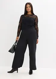 T-shirt manches longues en dentelle délicate, bonprix