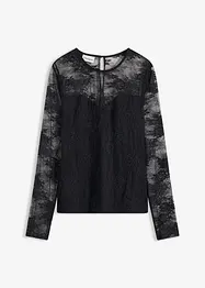 Langarmshirt aus feiner Spitze, bonprix