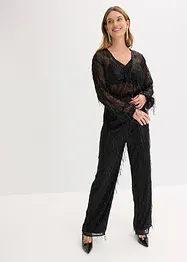 Pailletten-Bluse mit Fransen, bonprix