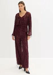 Blouse à sequins et franges, bonprix