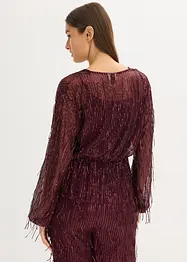 Blouse à sequins et franges, bonprix