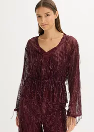 Blouse à sequins et franges, bonprix