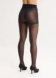 Collant 30den avec polyamide recyclé à taille élastiquée rehaussé d'une bande de cœur à l'arrière, bonprix