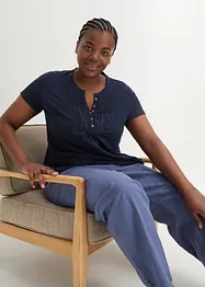 T-shirt coton fil flammé manches courtes, bonprix