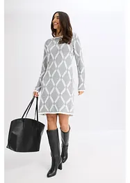 Robe en maille poilue avec motif en losange, bonprix