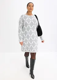 Robe en maille poilue avec motif en losange, bonprix