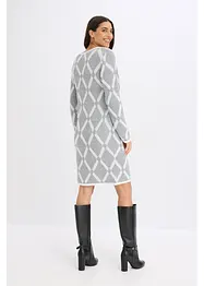 Robe en maille poilue avec motif en losange, bonprix