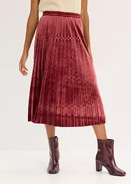 Jupe plissée en velours doux, bonprix