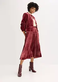 Jupe plissée en velours doux, bonprix