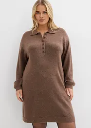 Robe courte en maille avec encolure boutonnée, bonprix