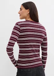 T-shirt manches longues en coton côtelé extensible, bonprix