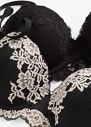 Lot de 2 soutiens-gorge balconnet avec dentelle bicolore, bonprix