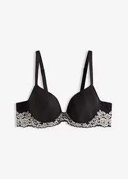 Soutien-gorge à coques avec dentelle bicolore, bonprix