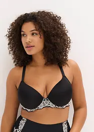 Soutien-gorge à coques avec dentelle bicolore, bonprix