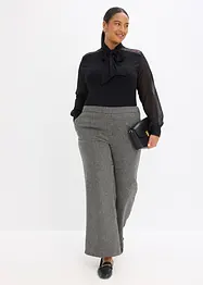 T-shirt manches longues avec dentelle et col lavallière, bonprix