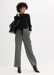 T-shirt manches longues avec dentelle et col lavallière, bonprix