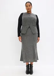 Jupe longue à godets, aspect tweed, bonprix