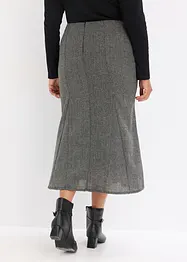 Jupe longue à godets, aspect tweed, bonprix