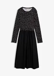 Kleid im Materialmix aus reiner Baumwolle, bonprix