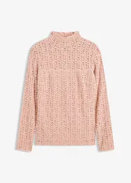 T-shirt col roulé en dentelle, bonprix