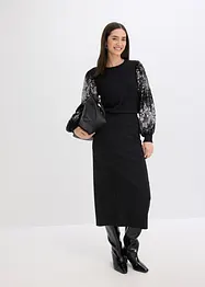Pull en fine maille avec manches à sequins, bonprix