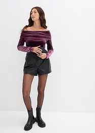 Carmenshirt aus softem Samt, bonprix