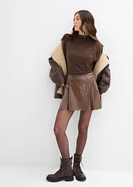 Kurzer Lederimitat-Rock mit Kellerfalten, bonprix