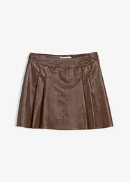 Kurzer Lederimitat-Rock mit Kellerfalten, bonprix