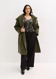 T-shirt manches longues en velours dévoré, bonprix