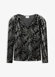 Langarmshirt aus Dévoré-Samt, bonprix